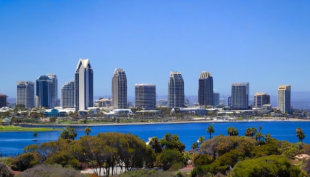 Foto die skyline von san diego am tag