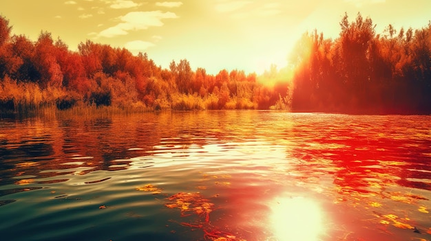 Die Sonne scheint auf das Wasser