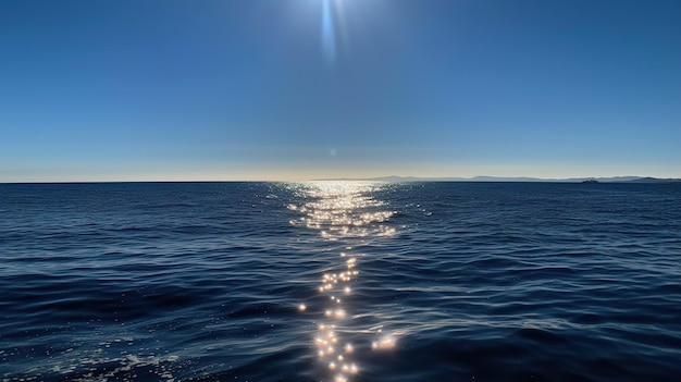 Die Sonne scheint auf das Wasser