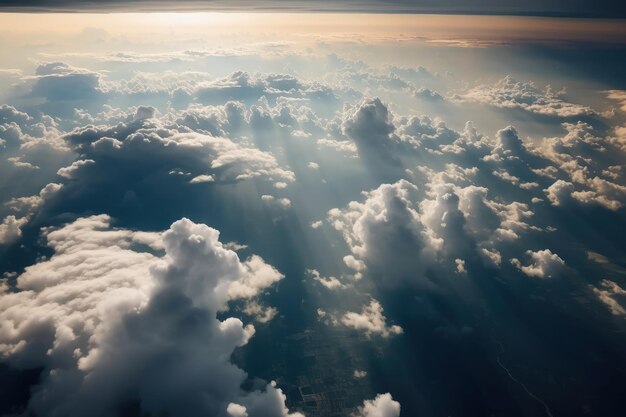 Die Sonne scheint durch die Wolken über der generativen KI
