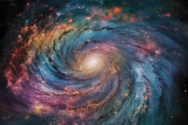 Die Spiralgalaxie zeigt den kosmischen Tanz der Sterne und Planeten mit generativer IA