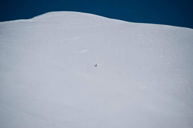 Die Spur eines Skifahrers