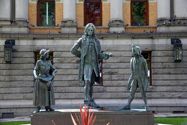 Foto die statue auf der karl johans street oslo norwegen