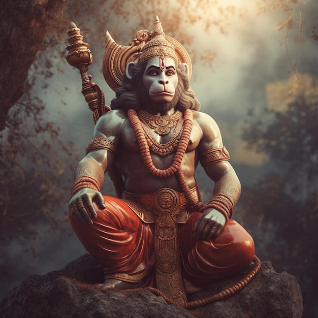 Die Statue von Lord Hanuman ji