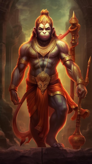 Die Statue von Lord Hanuman ji