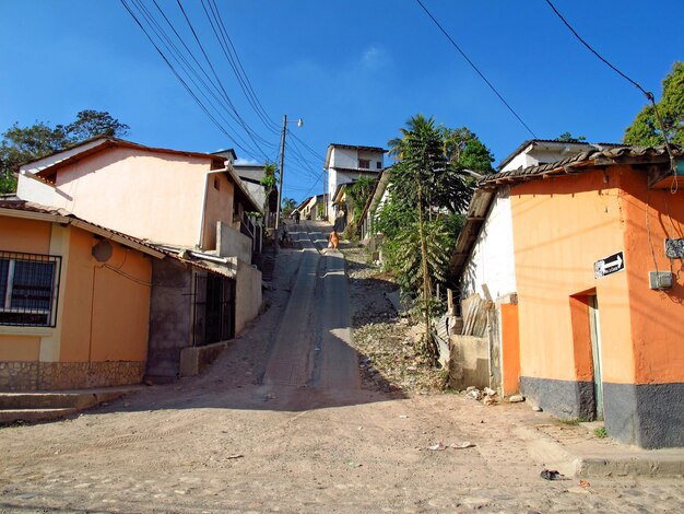 Die Straße in der Stadt Copan in Honduras