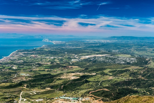 Die Straße von Gibraltar aus der Sierra Bermeja