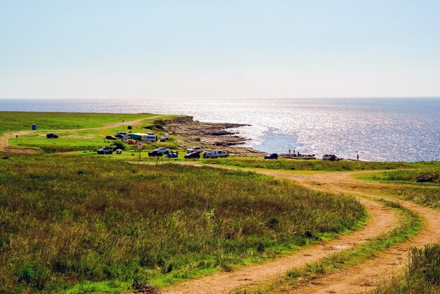 Die Straße zum Camping am Schwarzen Meer.