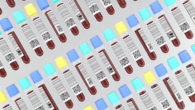 Die Studie untersucht Blutproben für die Therapie und menschliche Bluttests, um mehr über die körperliche Gesundheit zu erfahren.,3D-Rendering