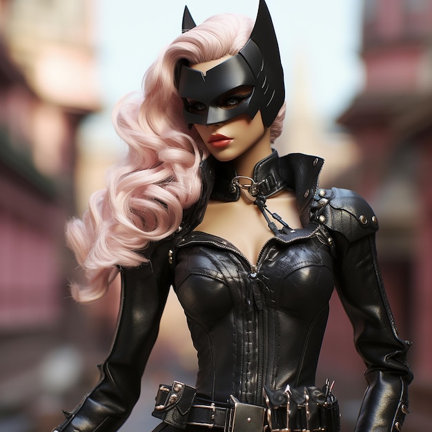 Die süße Barbie-Puppe ist Catwoman