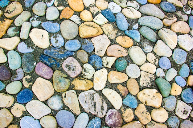 Die Textur von Seesteinen in verschiedenen Farben