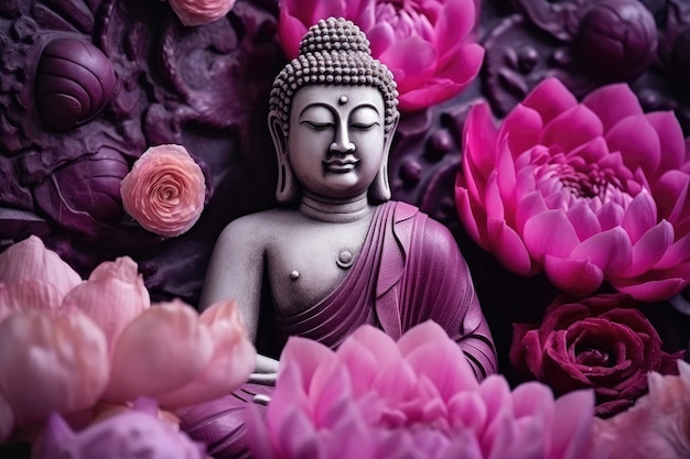 Die thailändische Kultur umfasst den populären Buddhismus und präsentiert eine wunderschöne Mischung aus Lotusblumen, einem Buddha-Bild