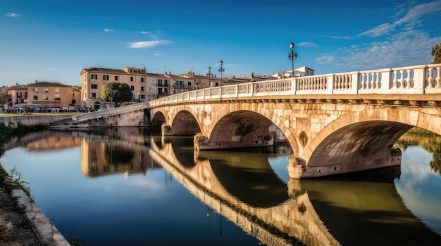 Die Tiberius-Brücke Ponte di Tiberio in Rimini, Italien