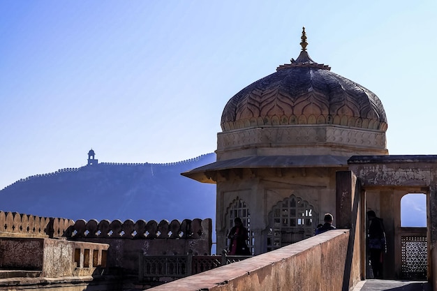 Die traditionellen Gebäude von Amber Fort in Jaipur Indien