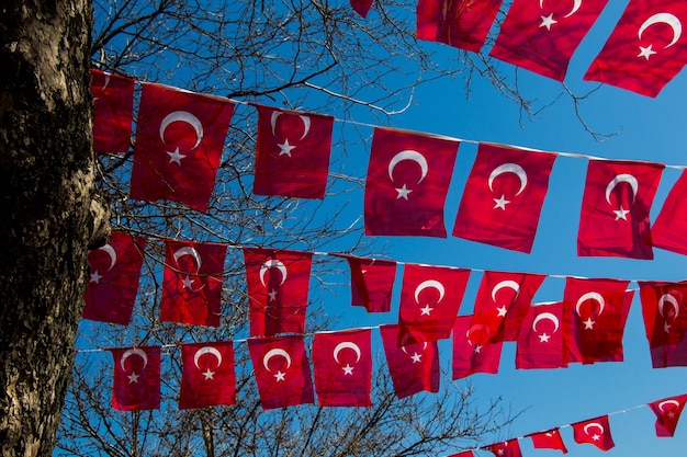 Foto die türkische nationalflagge in sicht