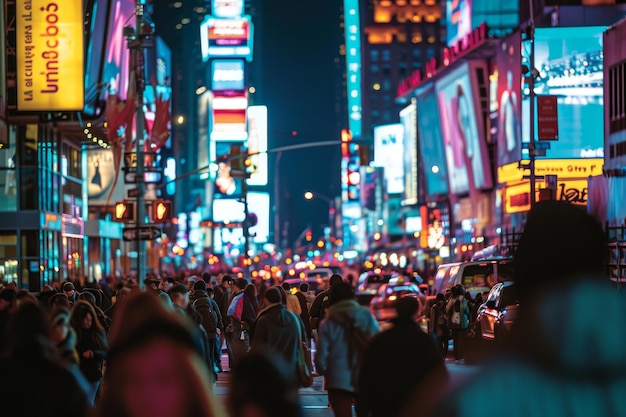 Die überfüllten Straßen von New York 39's Time Square Ai erzeugt