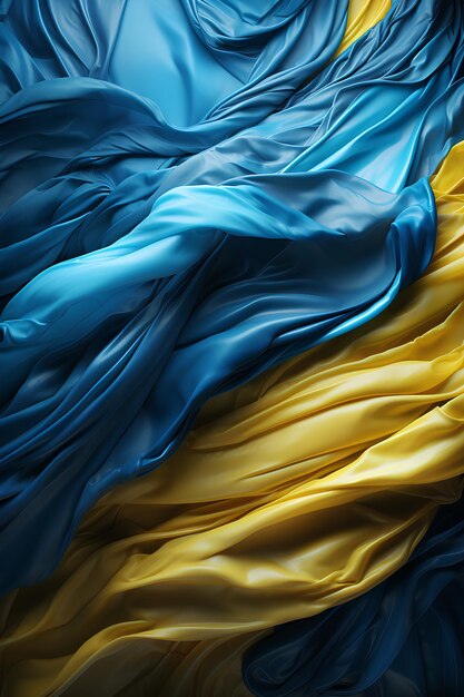 die ukrainische Flagge 3D-Rendering