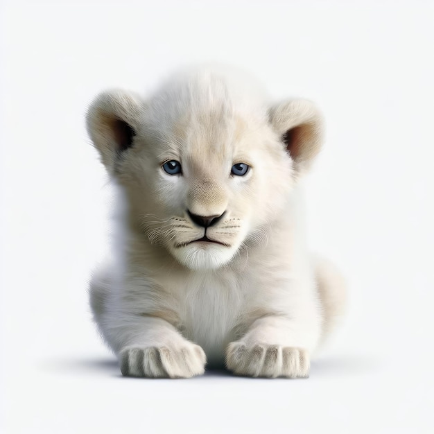Die verspielte generative KI des weißen Löwen