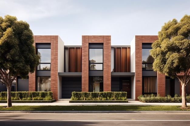 Die Vorstädte von Melbourne Victoria erleben die Entwicklung von Stadthäusern aus Ziegelsteinfinér