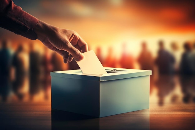 Die Wähler, die ihre Stimme eifrig in die Wahlurne stecken, zeigen die Essenz der Demokratie