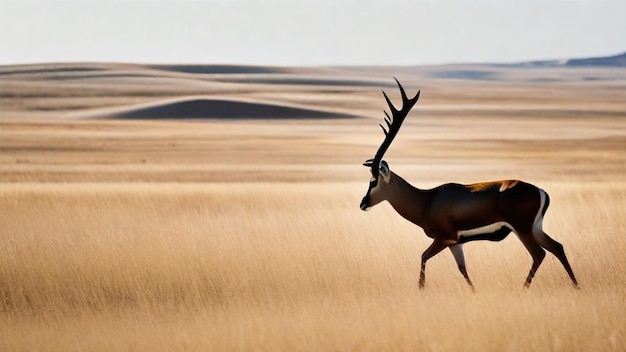 Die wilde Antilope wandert frei herum