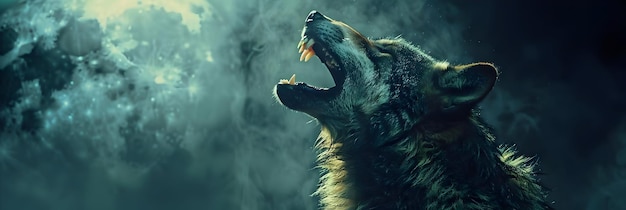 Die Wolfe heulen bei der Mondillustration