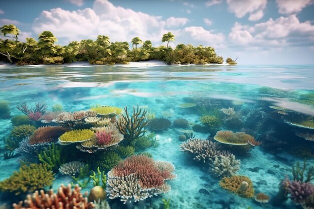 Die wunderschöne Landschaft des Korallenriffs