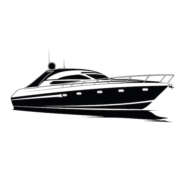 Die Yacht ist auf weißem Hintergrund isoliert.