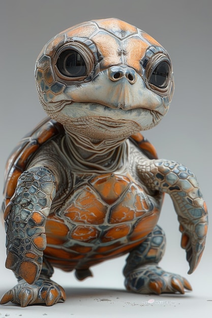 Die Zeichentrickfigur der Schildkröte Athlet 3D-Illustration