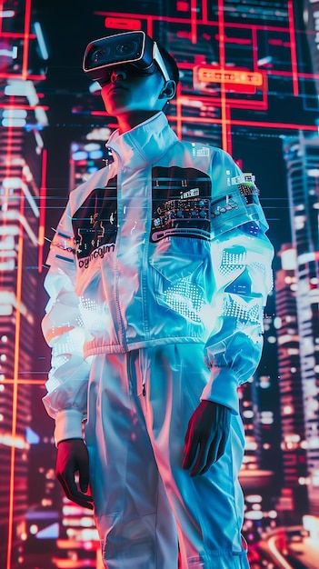 Foto die zukunft der mode mit cyber: die macht der technologie und des stils für high-fashion-trends