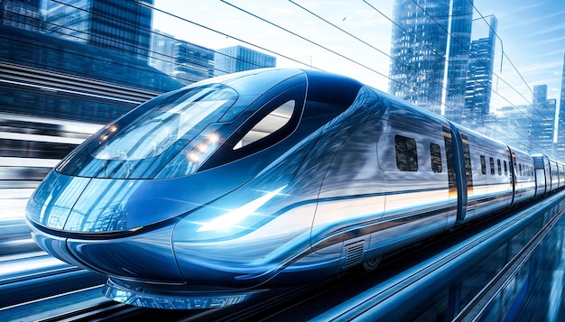 Die Zukunft des Verkehrs ist hier. Der neue Hochgeschwindigkeitszug ist die schnellste und effizienteste Art zu reisen.