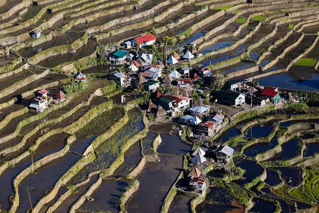 Die zum Weltkulturerbe gehörenden Reisterrassen in Batad, der nördlichen Provinz Luzon Infugao auf den Philippinen