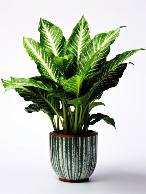 Dieffenbachia Dumb Cane Studio Shot isolado em fundo claro IA generativa