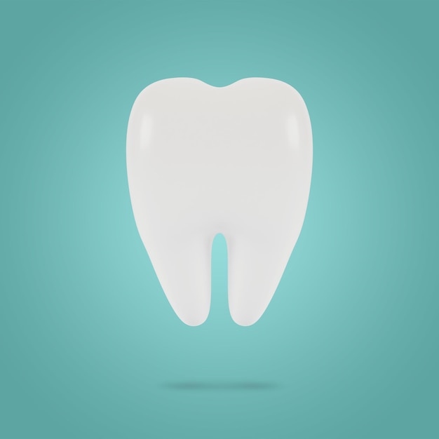 Diente. El concepto de examen dental de los dientes, salud dental e higiene. Ilustración 3D.