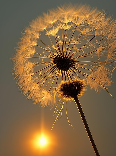 Diente de león al atardecer