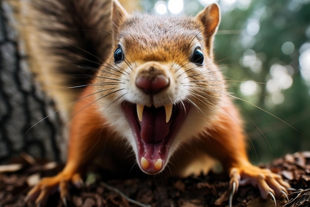 Foto los dientes de la ardilla