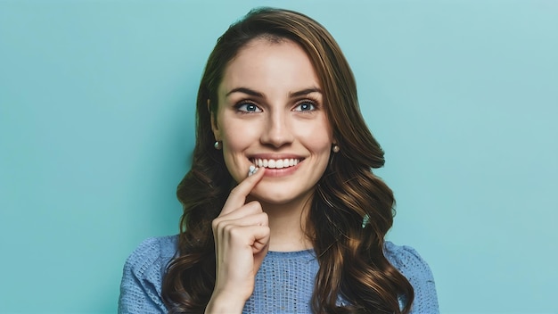 Los dientes de la mujer antes y después del blanqueo sobre un fondo blanco simbolizan la imagen del paciente de la clínica dental