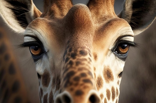 Dies ist eine fantastische Nahaufnahme des Gesichts einer Giraffe