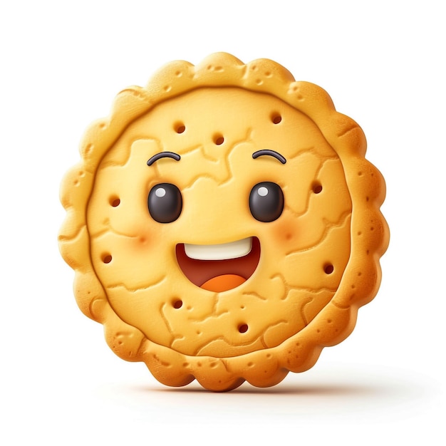 Dies ist eine Konditorei-Illustration eines süßen lächelnden Kekse-Cartooncharakters