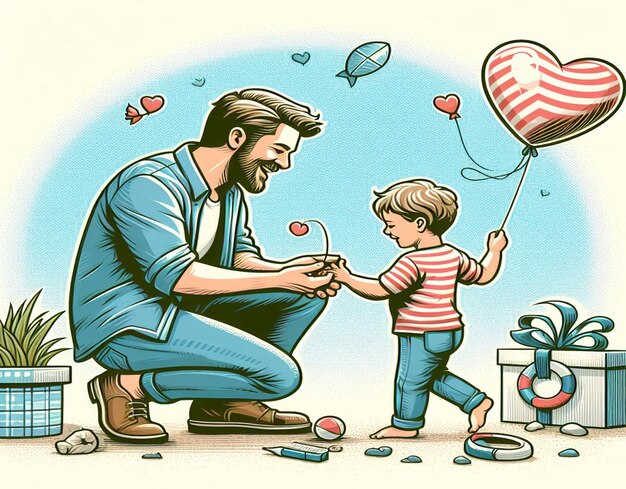 Foto diese 3d-illustration wurde für den happy fathers day entworfen