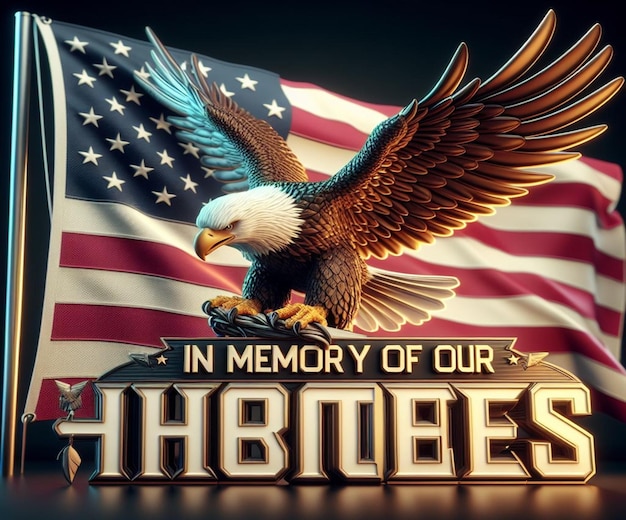 Diese 3D-Illustrationen wurden für verschiedene amerikanische Veranstaltungen hergestellt, darunter das Memorial Day-Event.