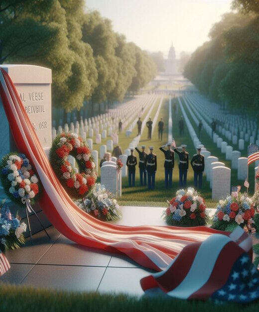 Foto diese 3d-illustrationen wurden für verschiedene amerikanische veranstaltungen hergestellt, darunter das memorial day-event.