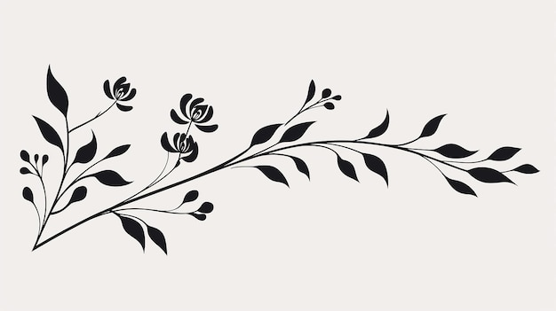 Diese elegante Sammlung von handgezeichneten botanischen Elementen umfasst verschiedene Arten von Blättern, Blumen und Pflanzen in detaillierter
