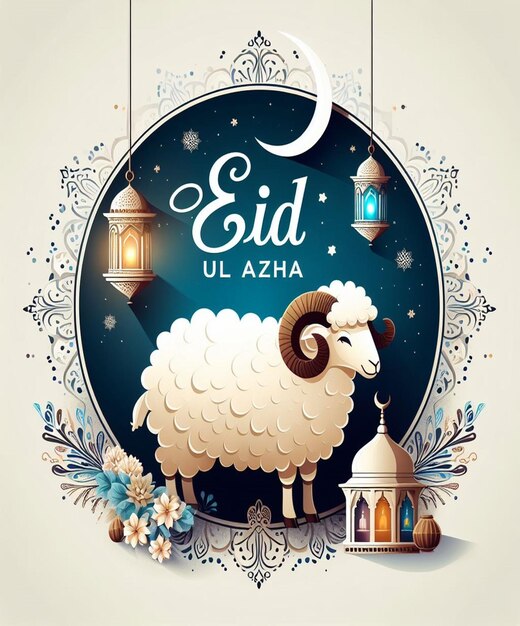 Foto diese illustration ist für das islamische ereignis eid ul adha geprägt.