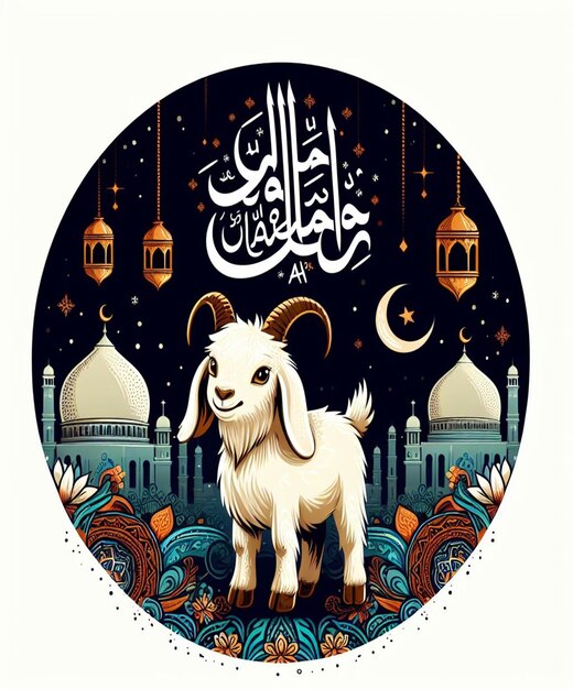 Diese Illustration ist für das islamische Ereignis Eid Ul Adha geprägt.