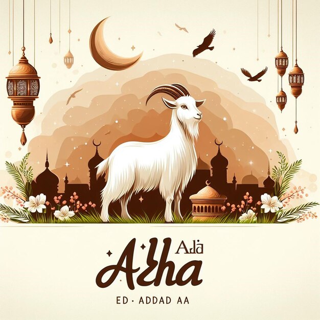 Diese Illustration ist für das islamische Ereignis Eid Ul Adha geprägt.