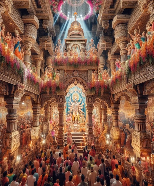 Foto diese illustration wird für mythologische ereignisse wie ram navami janmashtami dussehra generiert