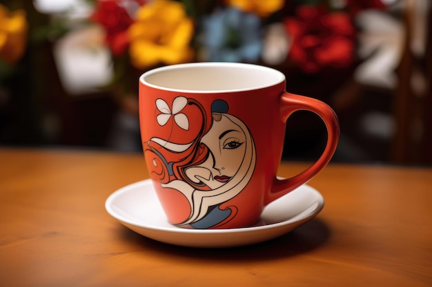 Diese Kaffeetasse ist das perfekte Gefäß, um eine warme Tasse Kaffee oder Tee zu genießen.