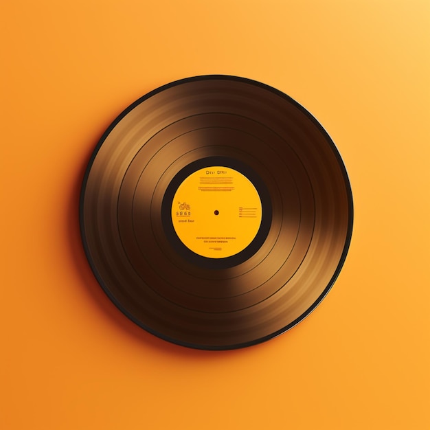 Diese Schallplatte präsentiert sich wunderschön vor einem gelben Hintergrund und verkörpert die Wärme und Nostalgie analoger Musik