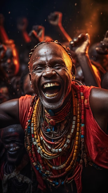 Foto diese visuelle erzählung zeigt ein lebendiges stammesfest in afrika